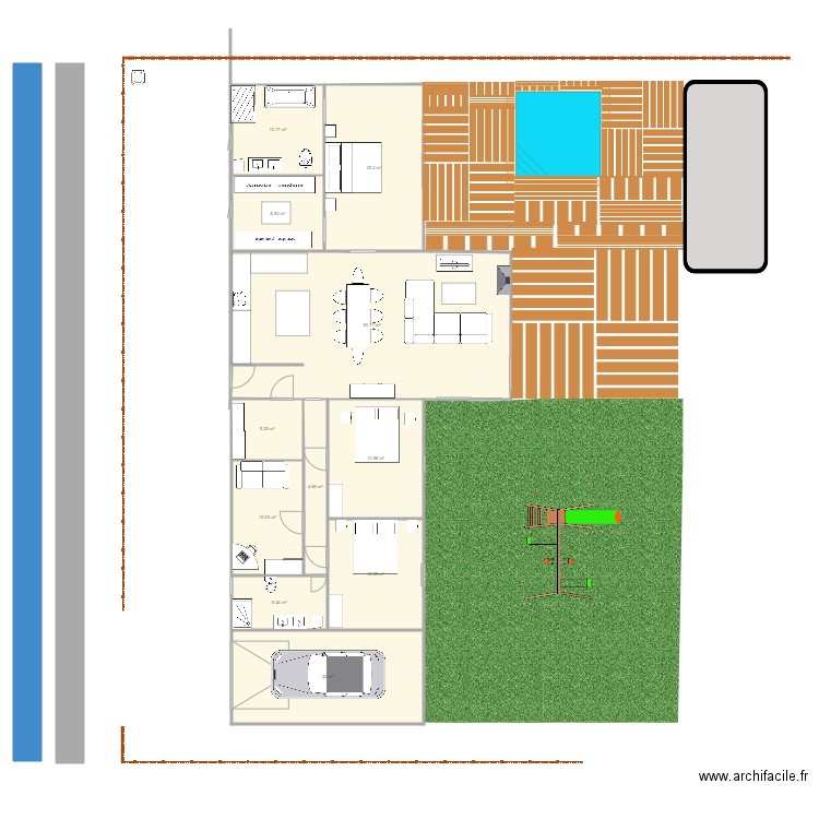 Plan en T . Plan de 0 pièce et 0 m2