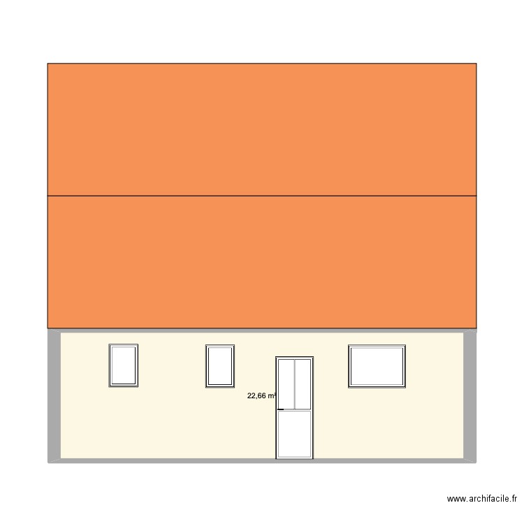 Façade 2 Velux Existant. Plan de 0 pièce et 0 m2