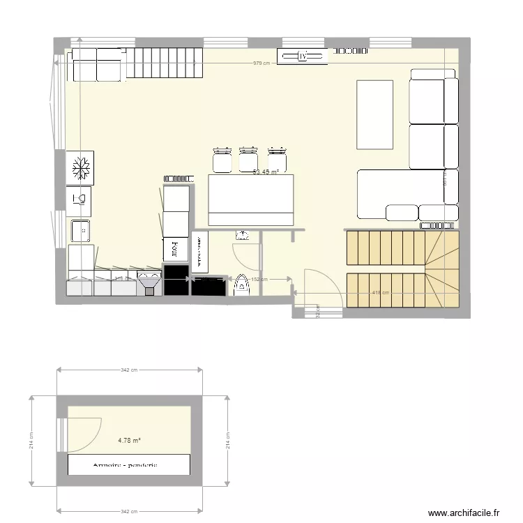 Pantin variante salon agrandi avril 2018 bis. Plan de 