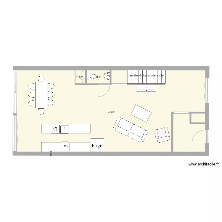Lanaudi&egrave;re Rez de chauss&eacute;e. Plan de 