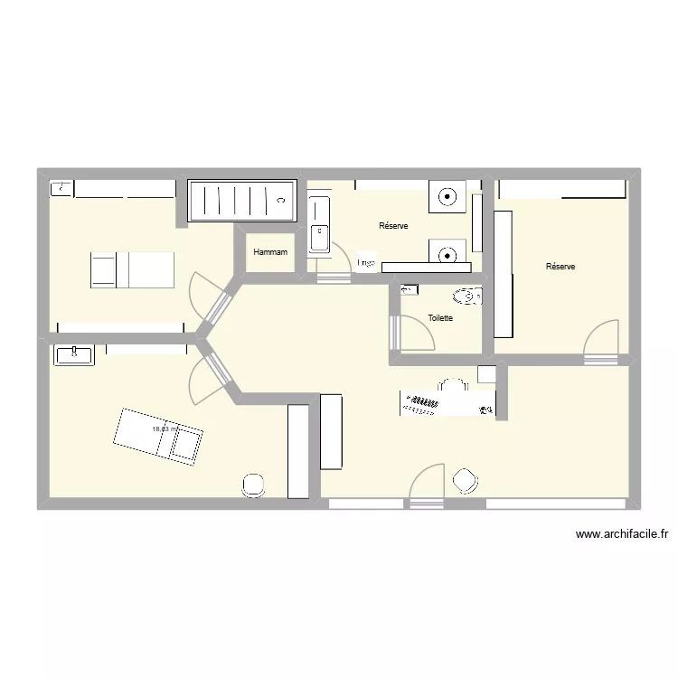 instant douceur 1. Plan de 6  et 91 m²