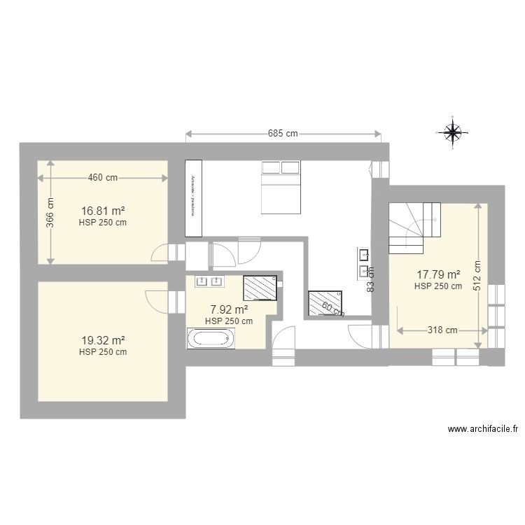 chambre different 2 different. Plan de 0 pièce et 0 m2