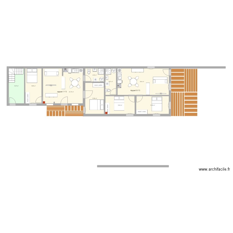 pierre de bresse Le Moulin Décembre 2019  Appartement 7 et 8. Plan de 0 pièce et 0 m2