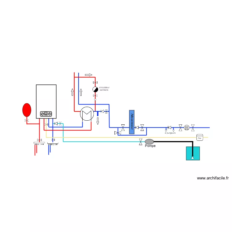 chauffage et sanitaires. Plan de 