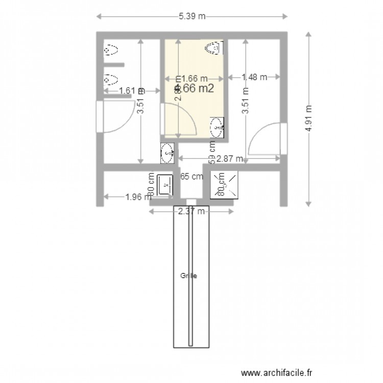 Sanitaire aire de camping car projet 3. Plan de 0 pièce et 0 m2