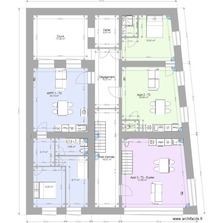 Saint Fulgent RDC projet 2. Plan de 14 pièces et 175 m2