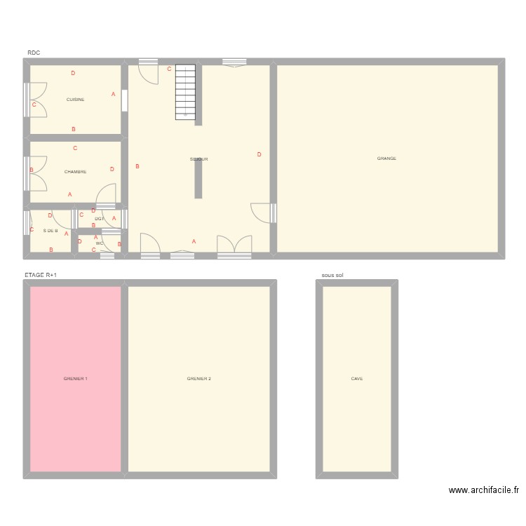 AUGROS. Plan de 10 pièces et 233 m2