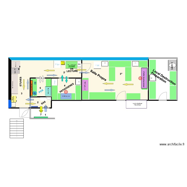 titre. Plan de 5 pièces et 58 m2