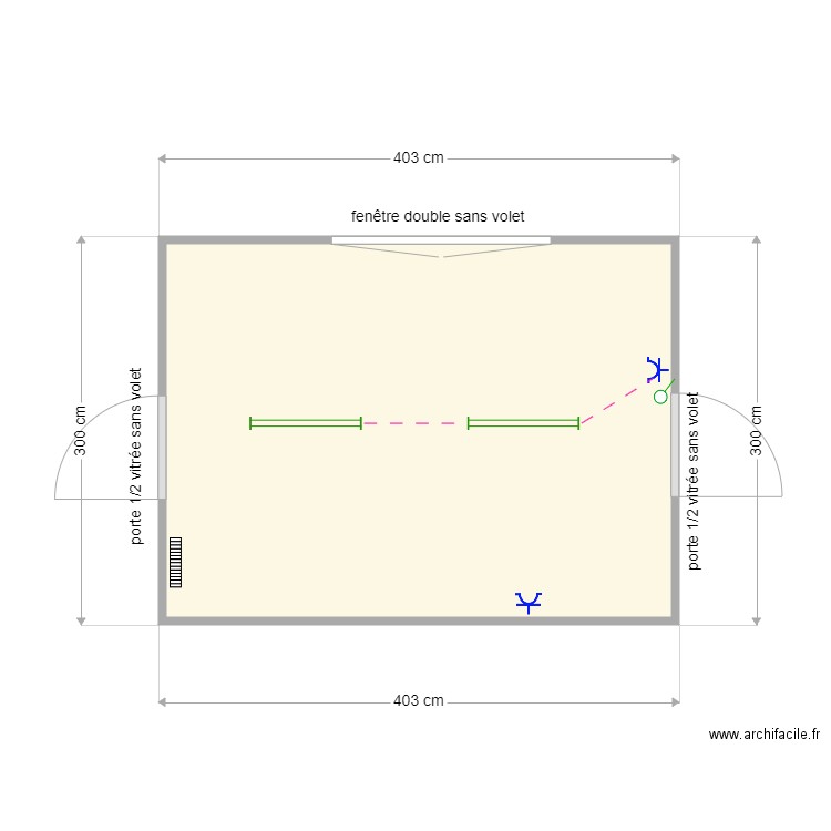 Snappies. Plan de 1 pièce et 11 m2