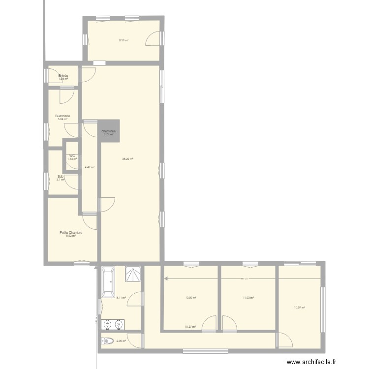 projet 11122018 casser la chambre des filles. Plan de 0 pièce et 0 m2