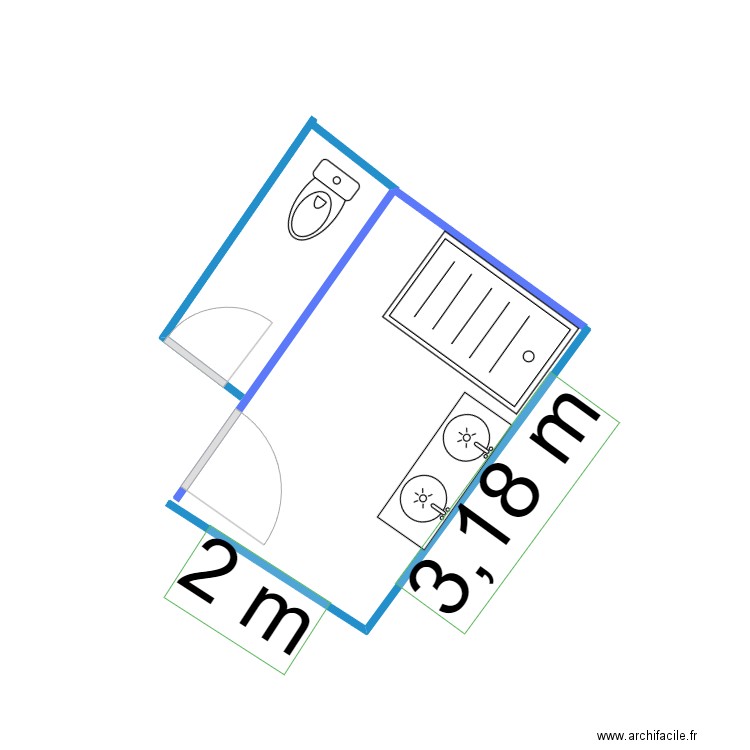 Salle eau place église. Plan de 0 pièce et 0 m2