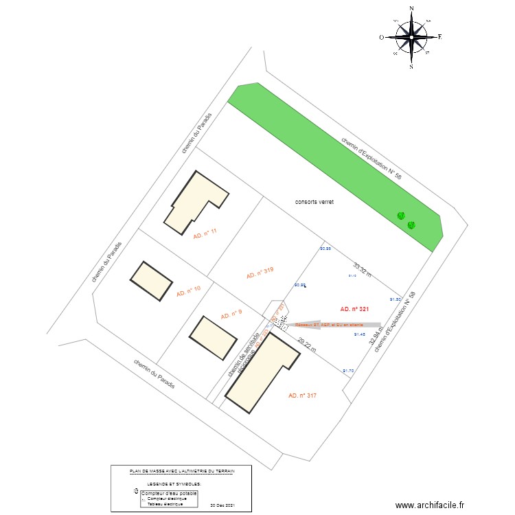 nouveau plan de masse. Plan de 4 pièces et 693 m2