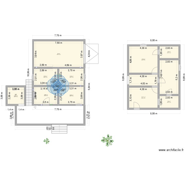 heny2. Plan de 11 pièces et 140 m2