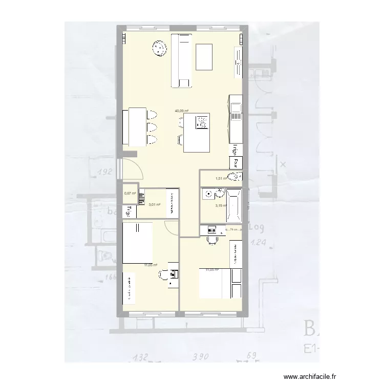 V1  petit gris. Plan de 