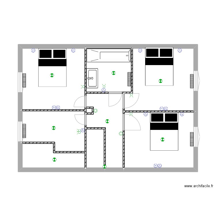 maison lievin etage  . Plan de 9 pièces et 48 m2