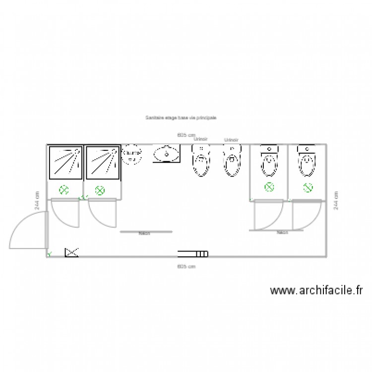 sanitaire étage base vie principale. Plan de 0 pièce et 0 m2