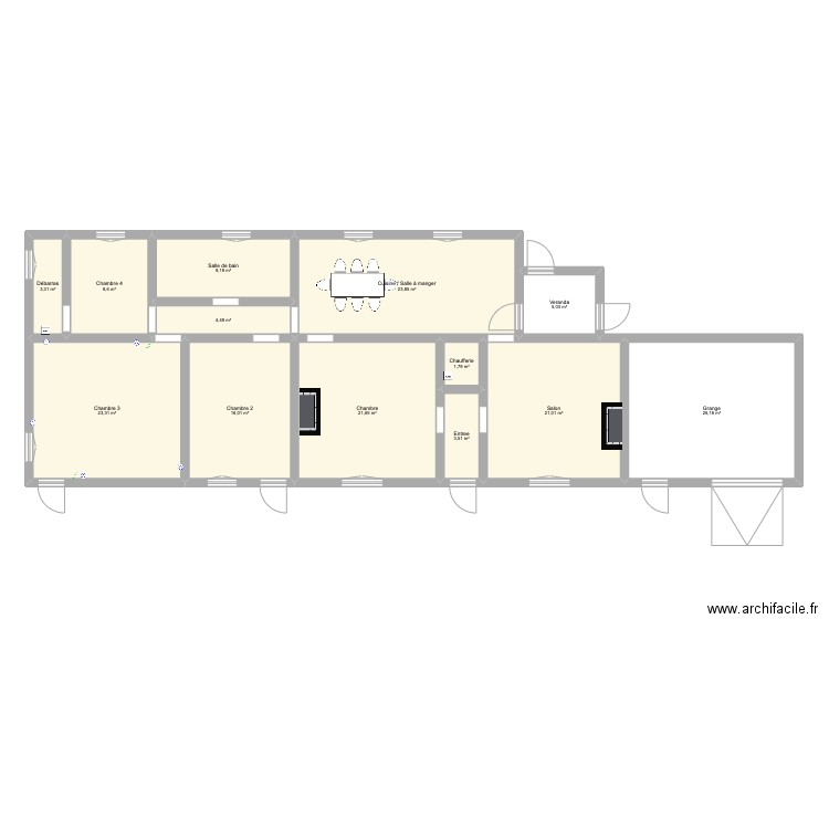 maison. Plan de 13 pièces et 168 m2