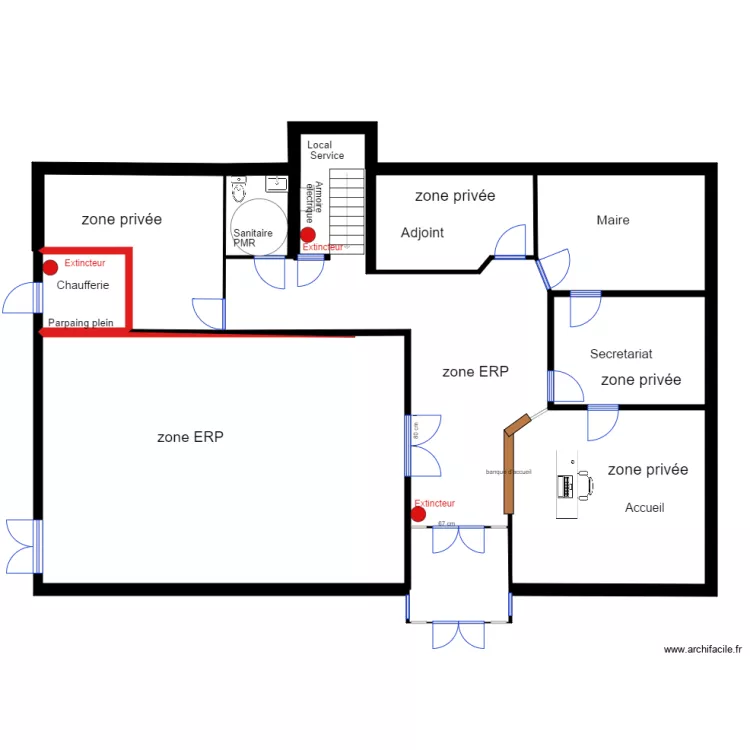 rdc mairie actuel. Plan de 