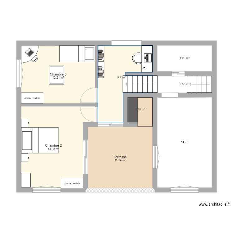 Extension 1er étage V4. Plan de 0 pièce et 0 m2