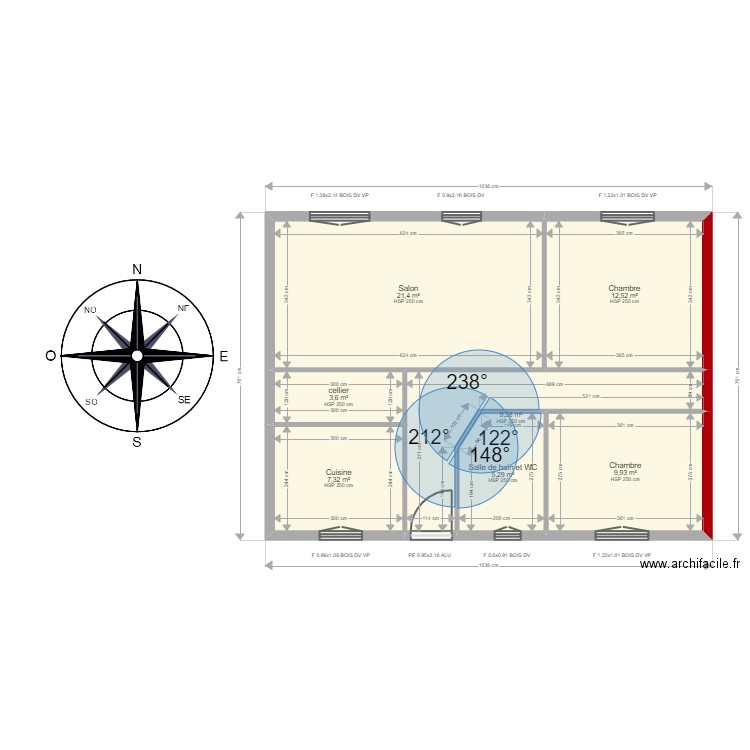 RÉSIDENCE LE CASTERAS 140 Casteras Villa 1. Plan de 7 pièces et 70 m2