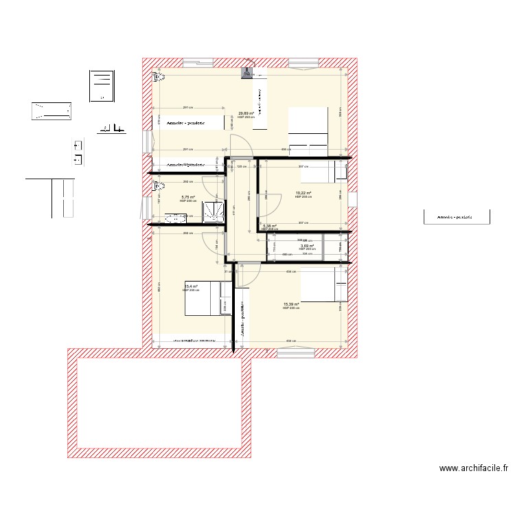 Sabotier ALT RDC. Plan de 31 pièces et 438 m2