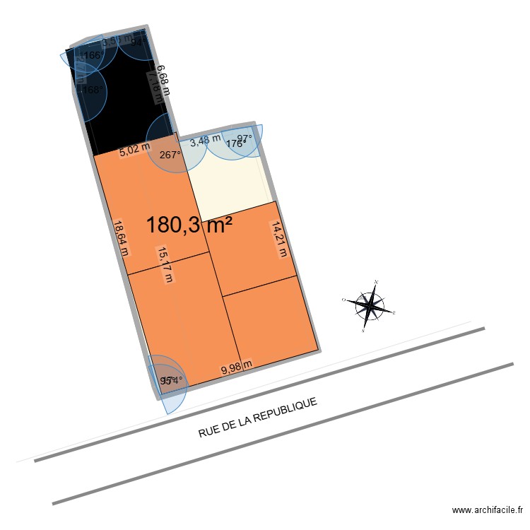 PLAN TOITURE. Plan de 1 pièce et 180 m2
