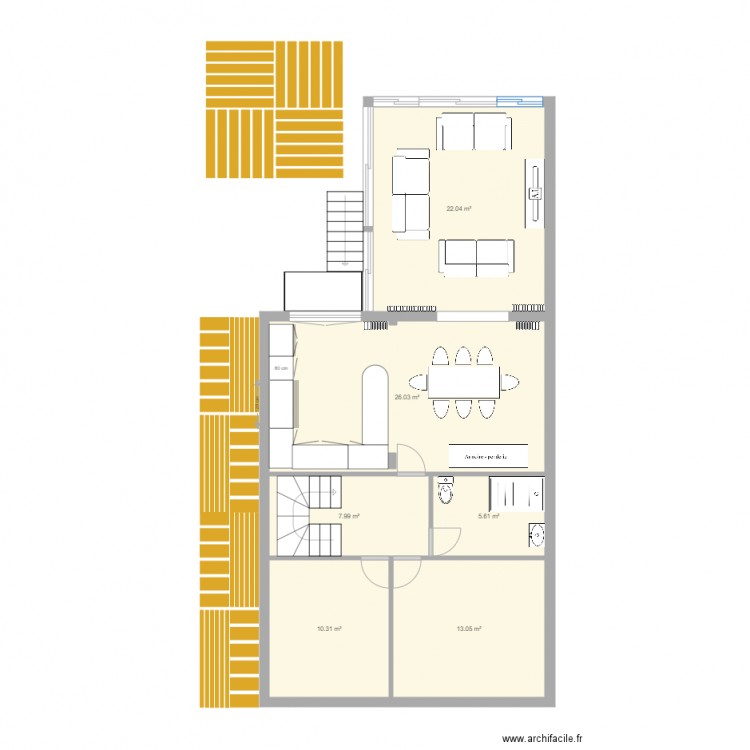 etage corrige extension. Plan de 0 pièce et 0 m2