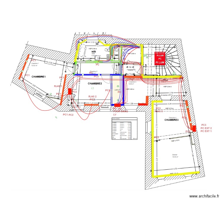 R1 PLOMBERIE FOIX. Plan de 1 pièce et 3 m2