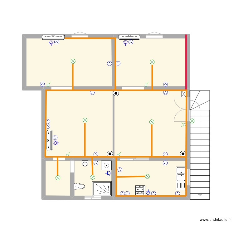 Appartement maman. Plan de 5 pièces et 21 m2