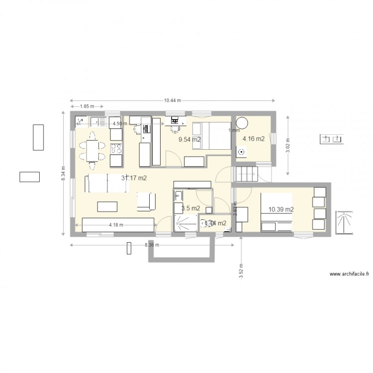 BUGLISE EXISTANT Pour OUVERTURE à Conserver. Plan de 0 pièce et 0 m2