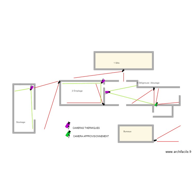 Scierie Clerc. Plan de 2 pièces et 8 m2