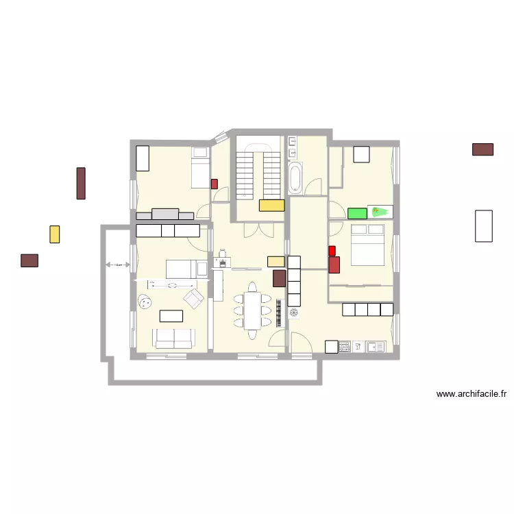 MAISON 4 CHAMBRES SALON. Plan de 