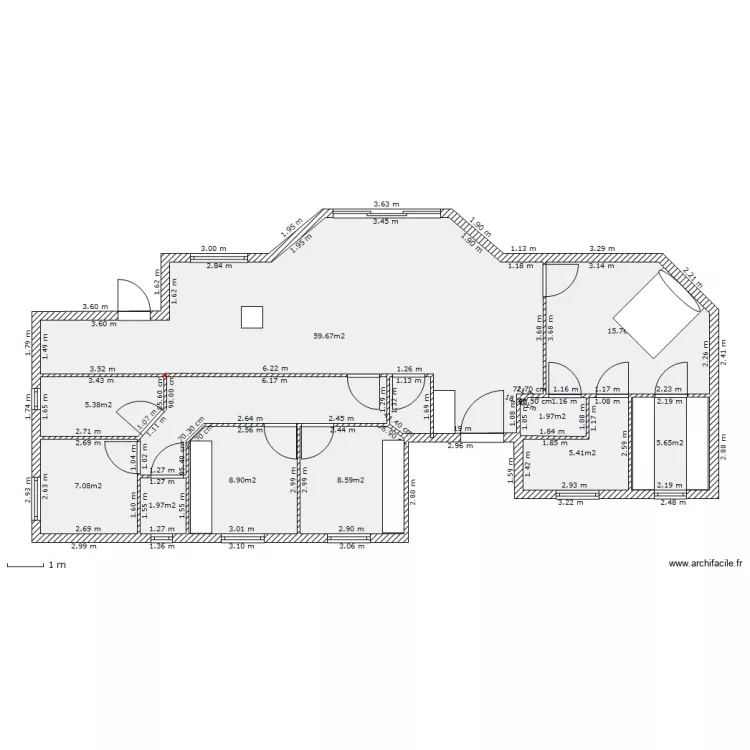 maison 2 plain pied. Plan de 