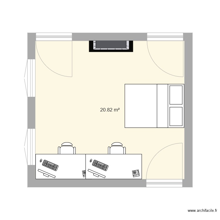 chambre. Plan de 0 pièce et 0 m2