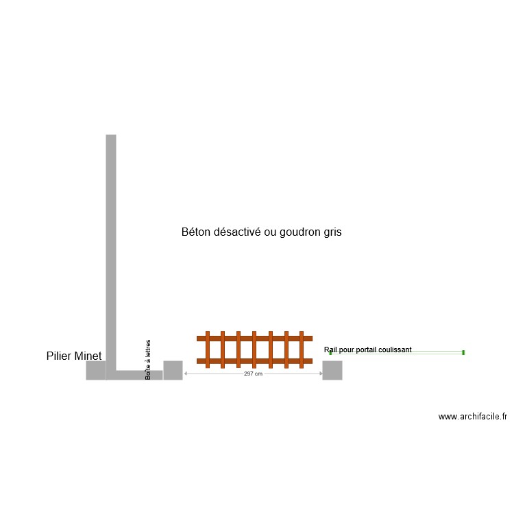 Mur clôture. Plan de 0 pièce et 0 m2