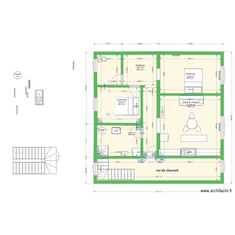 jean jaures plateau rez chauss 2 CHAMBRES. Plan de 0 pièce et 0 m2