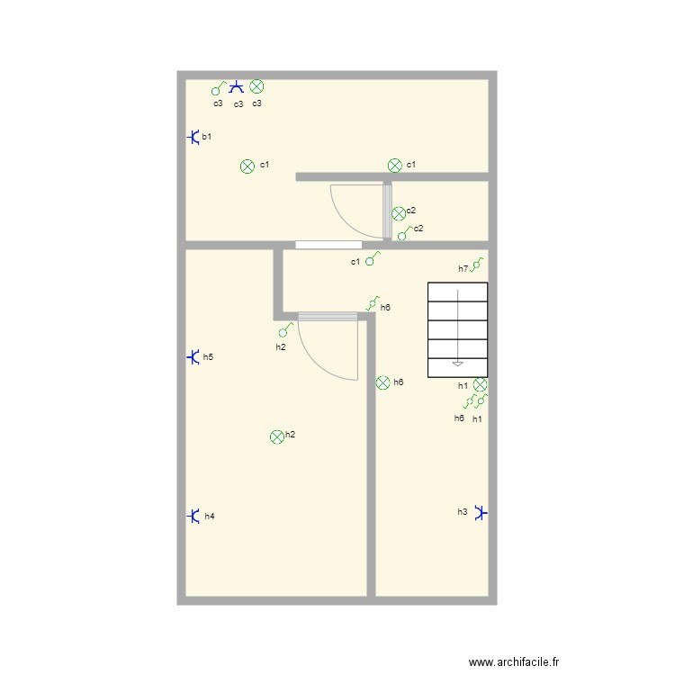 etage. Plan de 4 pièces et 27 m2