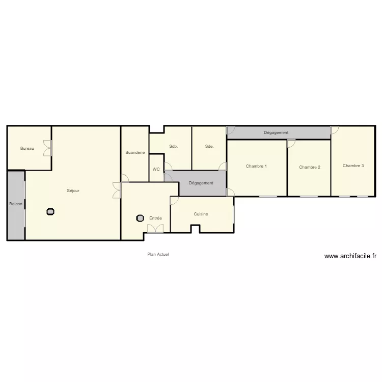 plan La Bouchi La Montagne avec mur porteur. Plan de 