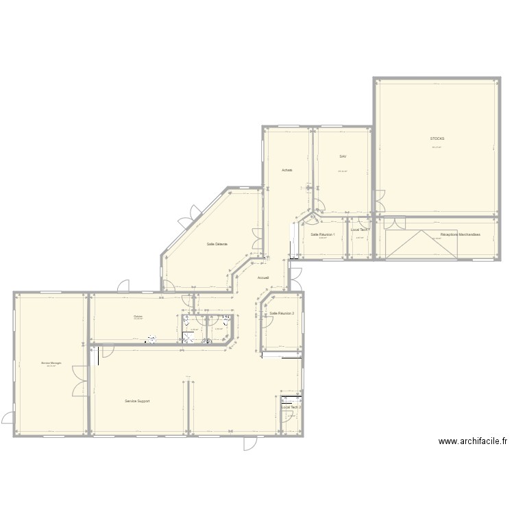 Projet avec 1 cloison. Plan de 0 pièce et 0 m2