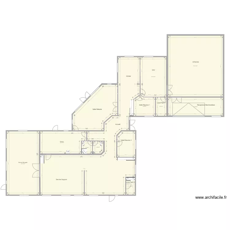 Projet avec 1 cloison. Plan de Projet avec 1 cloison. Plan de
