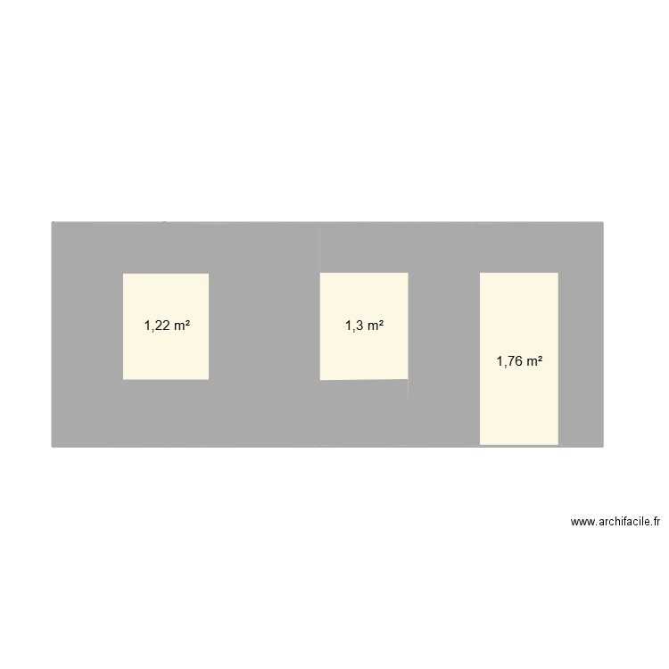 arrière cote jardin. Plan de 3 pièces et 4 m2