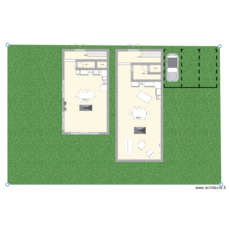 Plan maison . Plan de 8 pièces et 135 m2