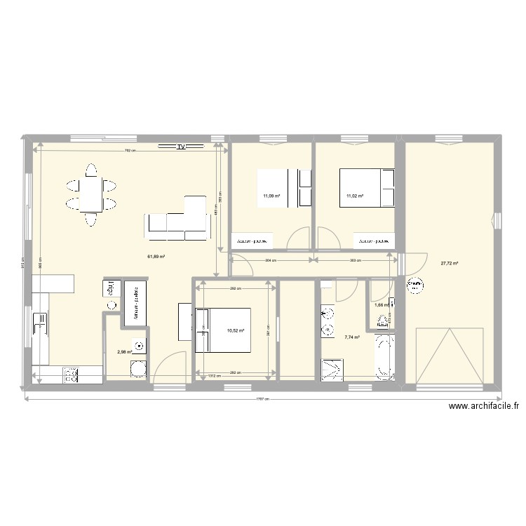 Maison 100m2 14 01 22 BIS. Plan de 8 pièces et 162 m2