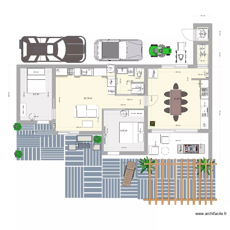studio 2023 r&eacute;duit. Plan de 