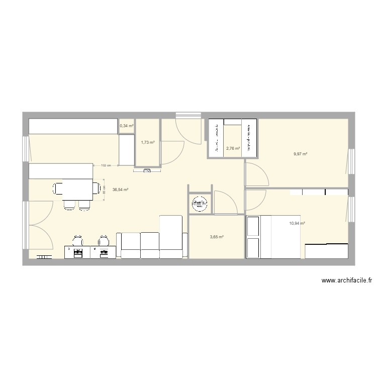 Espace 1. Plan de 0 pièce et 0 m2