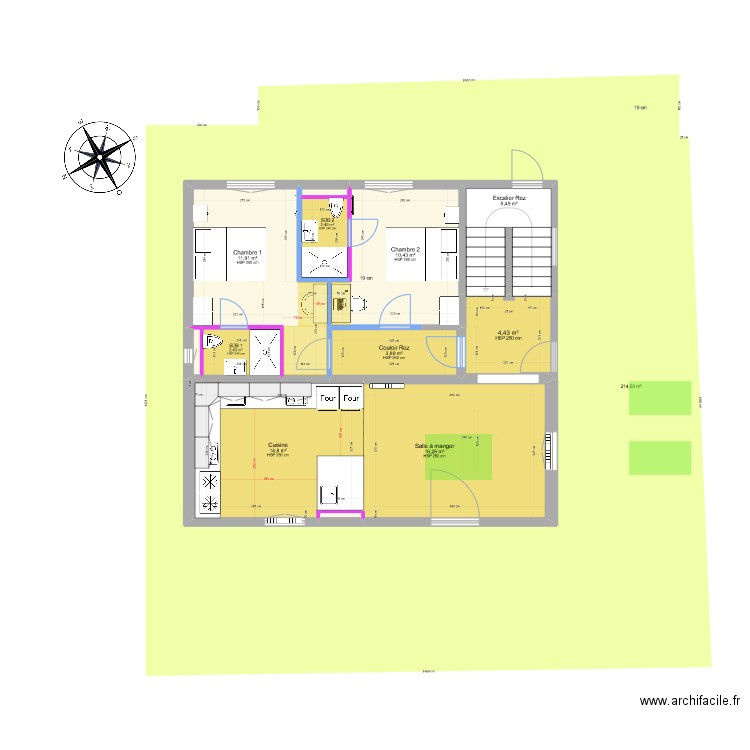 Projet Immeuble V8. Plan de 56 pièces et 361 m2