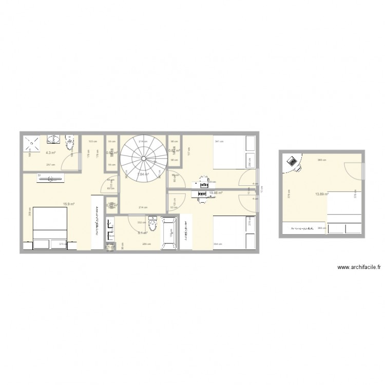 1er étage. Plan de 0 pièce et 0 m2