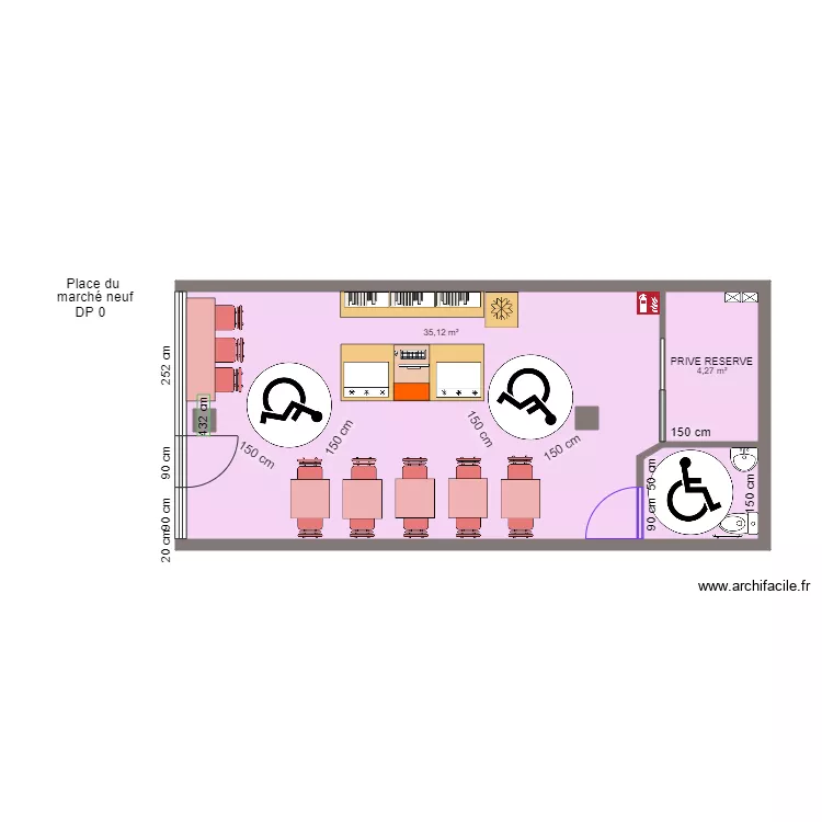 LES DELICES DE BALKIS APRES TRAVAUX ESPACE DE ROTATION. Plan de 