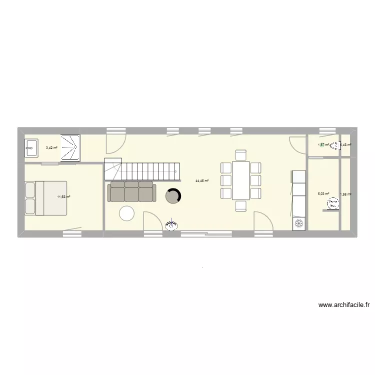 gite. Plan de 7 Pièces et 68 m² gite. Plan de 7 Pièces et 68 m²