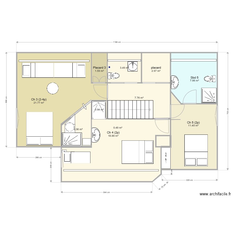 Madeleine 1er etage . Plan de 0 pièce et 0 m2